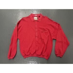 VTG 80s Members Only Button Up Sweater Pink Size Medium